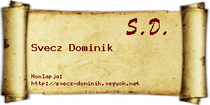 Svecz Dominik névjegykártya