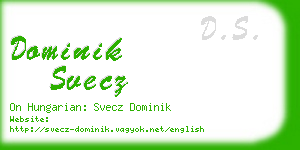dominik svecz business card